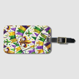 パープルグリーン金ゴールドマルディグラスペナント ラゲッジタグ