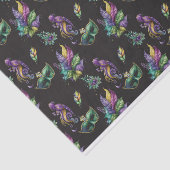 パープルグリーン金ゴールドマルディグラスマスクフェザー 薄葉紙 (詳細)