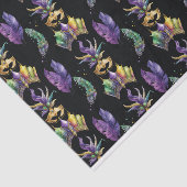 パープルグリーン金ゴールドマルディグラスマスクフェザー 薄葉紙 (詳細)