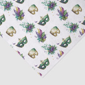 パープルグリーン金ゴールドマルディグラスマスクフェザー 薄葉紙 (詳細)