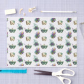 パープルグリーン金ゴールドマルディグラスマスクフェザー 薄葉紙 (クラフト)