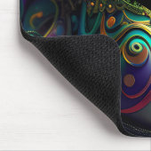 パープルグリーン金ゴールドマルディグラスマスク&フェザー マウスパッド (コーナー)