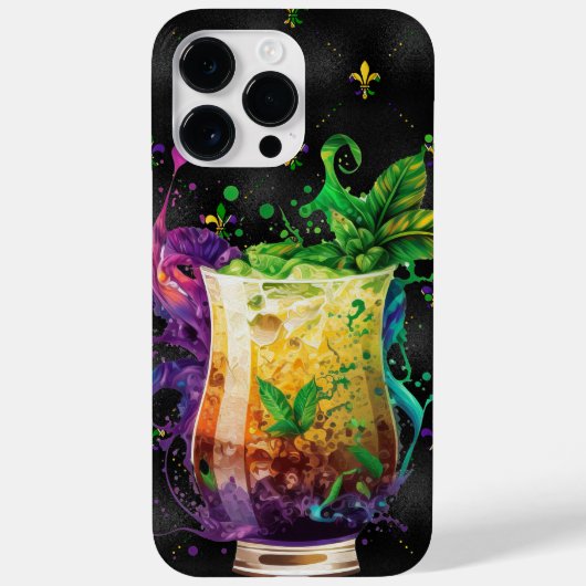 パープルグリーン金ゴールドマルディグラフェスティバル飲料 Case-Mate iPhoneケース (裏面)