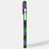 パープルグリーン金ゴールドマーディグラスダイヤモンドパターン Case-Mate iPhoneケース (裏面 / 左)