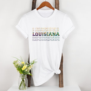 パープルグリーン金ゴールド州ルイジアナ トライブレンドTシャツ