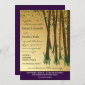 パープルグリーン魔法の森のウェディング招待状 招待状 (正面/裏面)