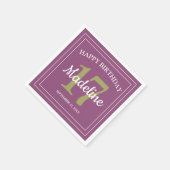 パープルグリーン17th誕生日パーティーまたは任意の年齢 スタンダードカクテルナプキン (角)