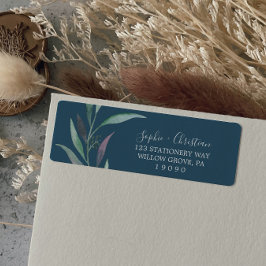 パープルグリーン ユーカリ ブルー 返送先ラベル ラベル