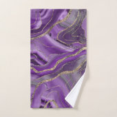 パープルグレイアゲート金ゴールドグリッターグラム#1  バスタオルセット (ハンドタオル)