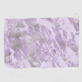 パープルグレイエレガント抽象芸術シックなパターン ゴルフタオル (横)