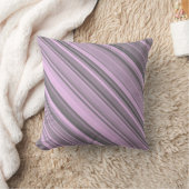 パープルグレイストライプズ クッション (ブランケット)