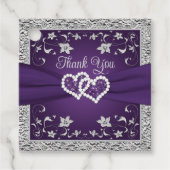 パープルグレイラブハート結婚式の引き出物ラベル フェイバータグ (正面)