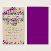 パープルグレイヴィンテージ結婚フローラズサンキューラベル (正面&裏面)