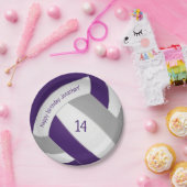 パープルグレイ10代のバレーボールパーティー ペーパープレート (パーティー)