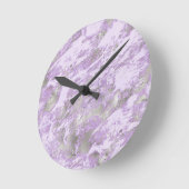パープルグレエレガントー抽象芸術シックパターン ラウンド壁時計 (傾斜)