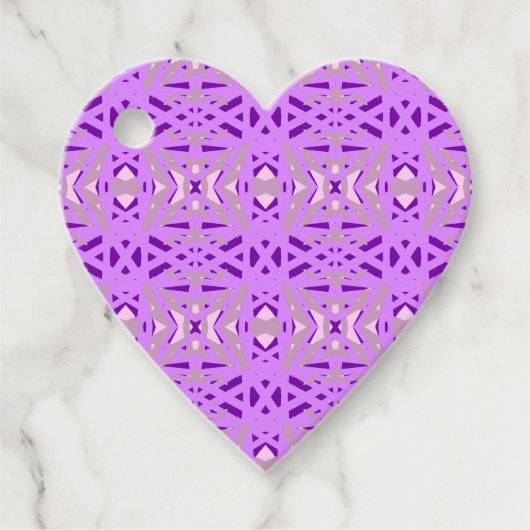 パープルグレーアールデコバレンタイン婚約おもしろいラブ フェイバータグ (正面)