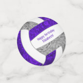 パープルグレーガーリーバレーボール誕生日パーティー コンフェッティ (スモール正面)