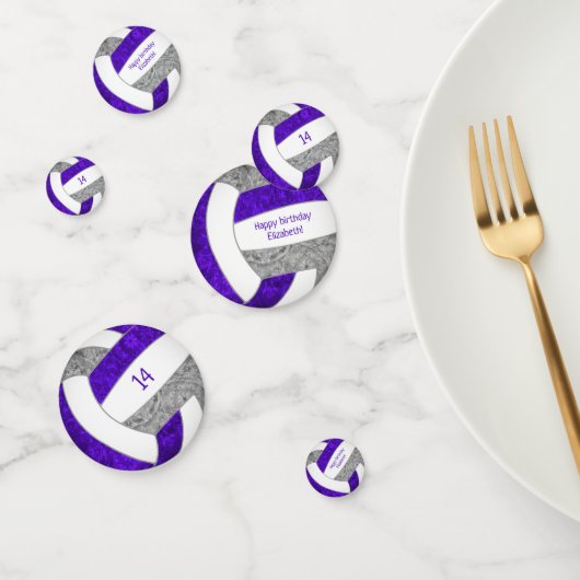 パープルグレーガーリーバレーボール誕生日パーティー コンフェッティ (グループ)