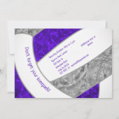 パープルグレーガーリーバレーボール誕生日パーティー 招待状 (裏面)