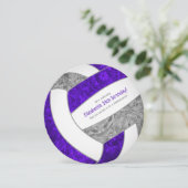 パープルグレーガーリーバレーボール誕生日パーティー 案内状 (スタンド正面)