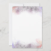 パープルグレーシルバーウォーターカラー牡丹秋の結婚式 招待状 (裏面)