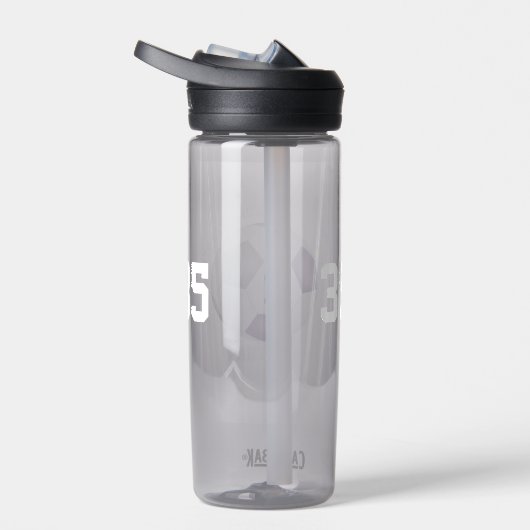 パープルグレースクールクラブカラーカスタムサッカー ウォーターボトル (右面)