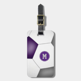 パープルグレースクールクラブチームカラーサッカーバッグID ラゲッジタグ
