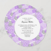 パープルグレーダリアラウンドブライダルシャワー招待状 招待状 (正面/裏面)