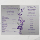パープルグレーバタフライフローラ結婚式 プログラム (裏面)