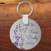 パープルグレーフローラ蝶結婚式の引き出物 キーホルダー (正面)