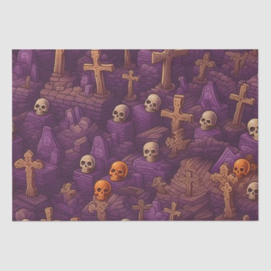 パープルグレーブスシルバーブロンズスカルハロウィーン 薄葉紙 (正面)