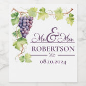 パープルグレープワイン ワインラベル (シングルラベル)