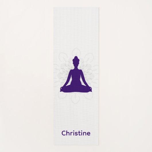 パープルグレーヨガポーズと名前をカスタムする ヨガマット (正面)
