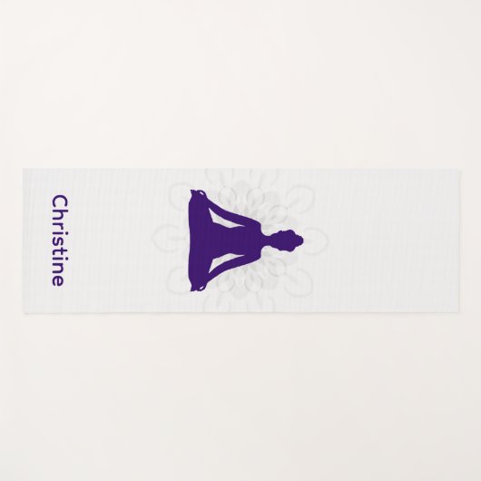 パープルグレーヨガポーズと名前をカスタムする ヨガマット (正面(横))