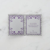 パープルグレーラブハート結婚ズサンキューカード 招待状 (内部)