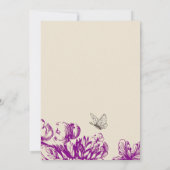 パープルグレーヴィンテージフローラ結婚式招待状 招待状 (裏面)