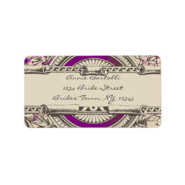 パープルグレーヴィンテージRSVP差出人住所 ラベル