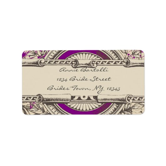 パープルグレーヴィンテージRSVP差出人住所 ラベル (正面)