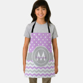 パープルグレー水玉模様シェブロン エプロン (インサイチュ)