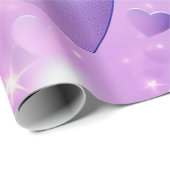 パープルグロウハート包装紙 ラッピングペーパー (ロールコーナー)