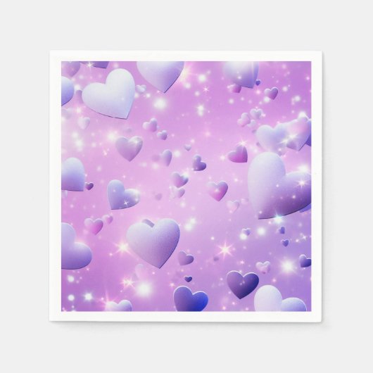 パープルグロウハート  スタンダードカクテルナプキン (正面)