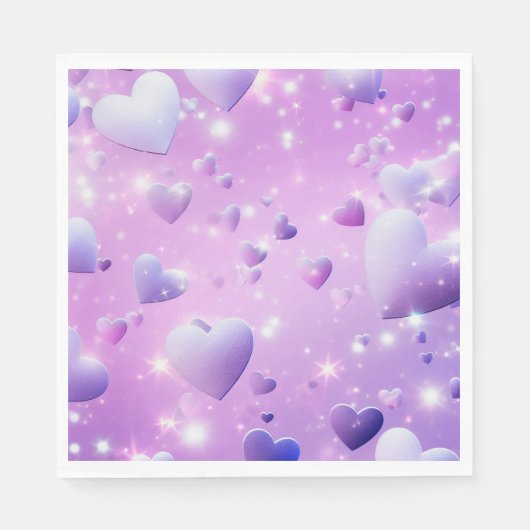 パープルグロウハート スタンダードランチョンナプキン (正面)