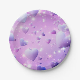 パープルグロウハート ペーパープレート