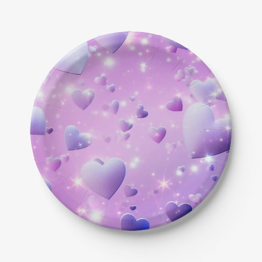 パープルグロウハート ペーパープレート (正面)
