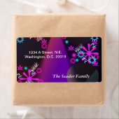 パープルグローパーソナライズされた差出人住所 ラベル (インサイチュ)