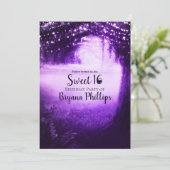 パープルグローフォレスト&ストリングライトスイート16パーティー 招待状 (スタンド正面)