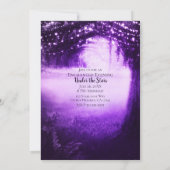 パープルグローフォレスト&ストリングライトスイート16パーティー 招待状 (裏面)