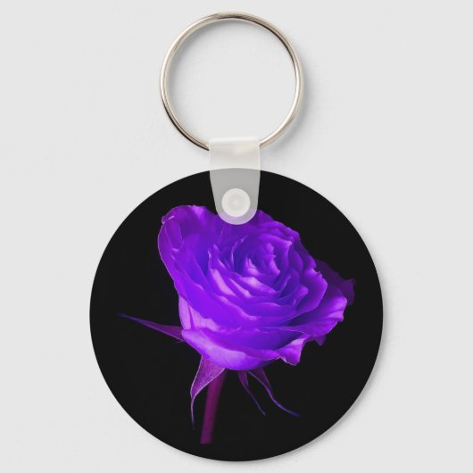「パープルグロー」バラ キーホルダー (正面)