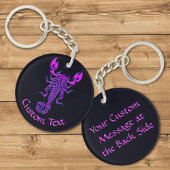 パープルケルト結び目模様スコーピオンキーチェーン キーホルダー