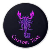 パープルケルト結び目模様スコーピオン セラミックノブ (正面)